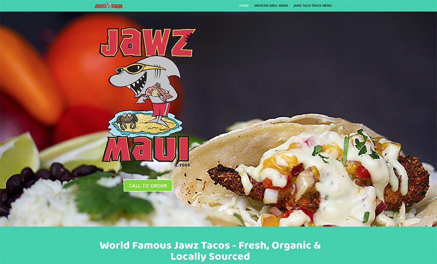 Jawz Tacos Maui Website Designed by Aloha Growers