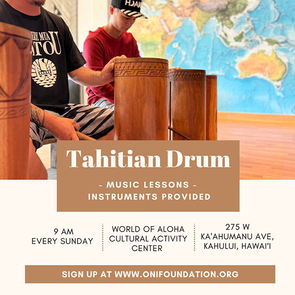 Oni Foundation Tahitian Drum Music Lesson